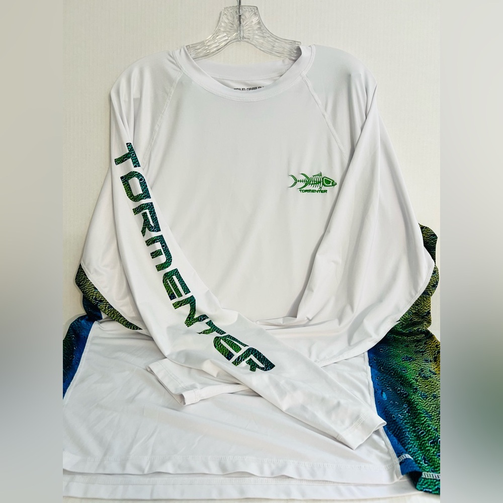 Tormenter Fishing Products White Long Sleeve Outdoors Shirt